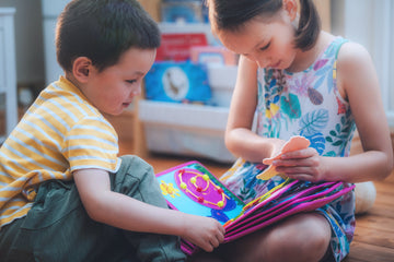 Children with busy books